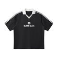 Blank Slate Contrast Collar Striped Soccer Jersey