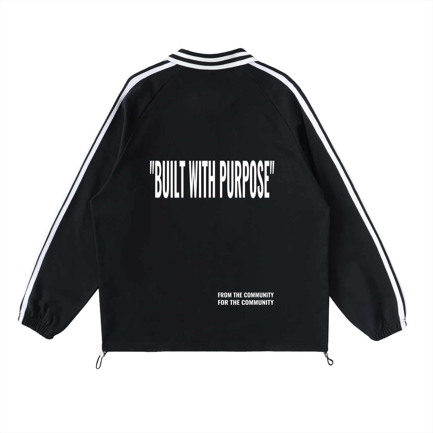 Blank Slate Striped Lapel Collar Sweatshirt