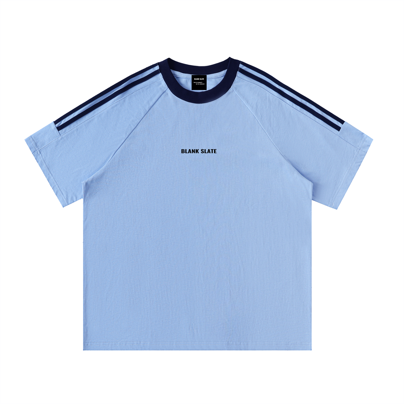 Blank Slate Contrast Tape Crewneck Cotton T-Shirt