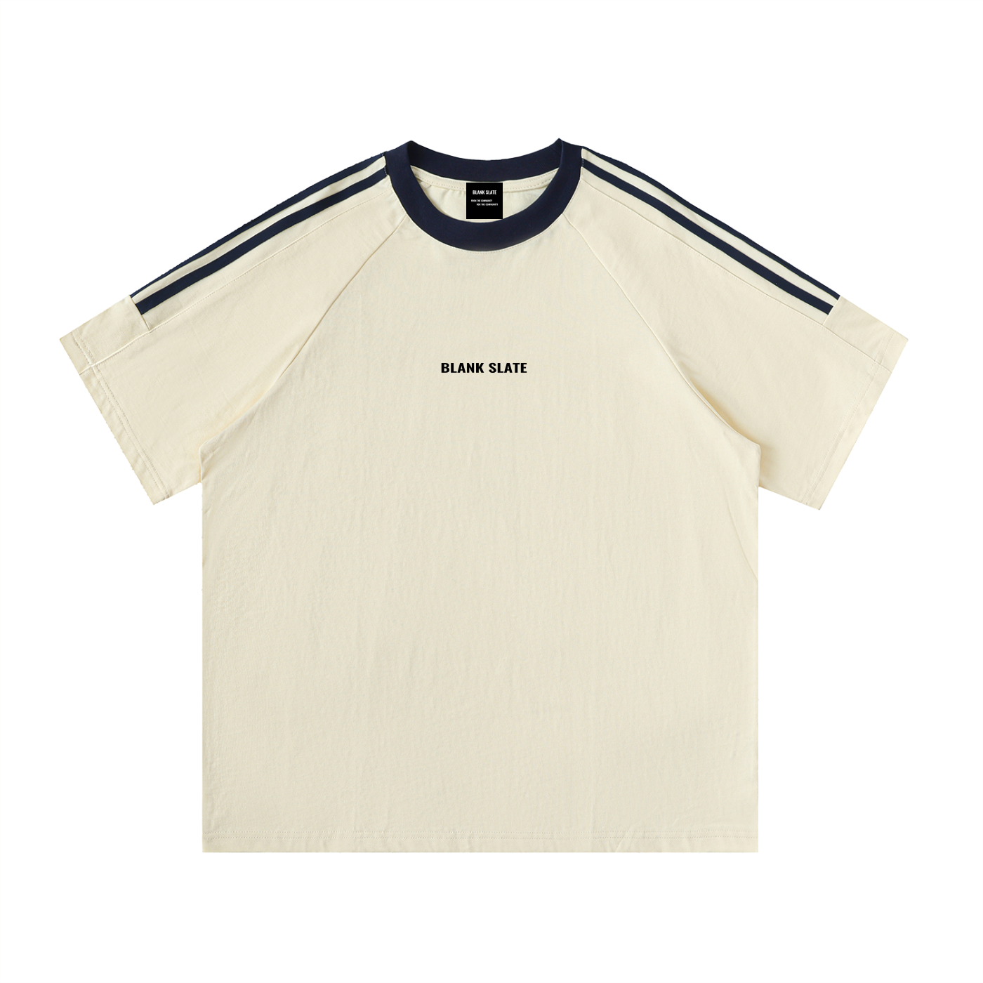 Blank Slate Contrast Tape Crewneck Cotton T-Shirt