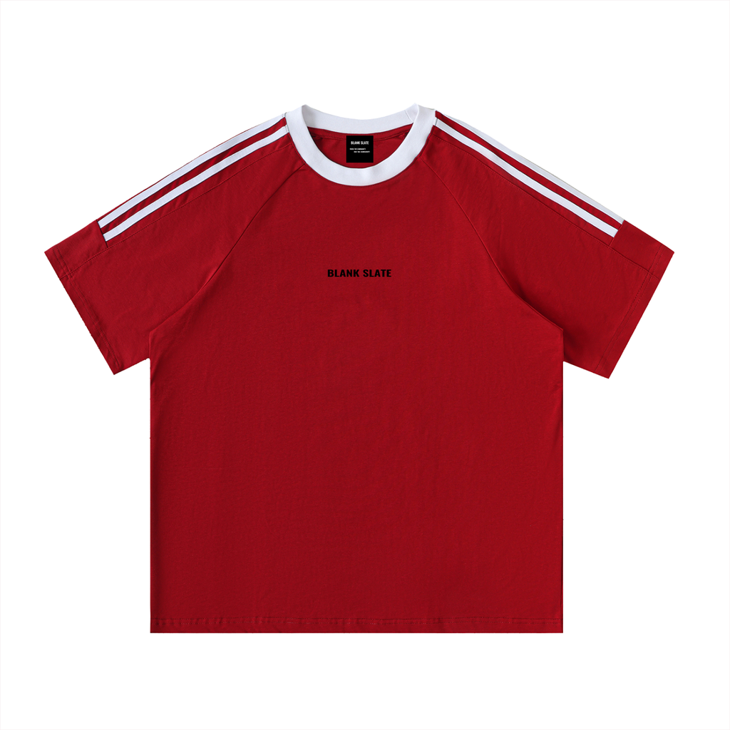 Blank Slate Contrast Tape Crewneck Cotton T-Shirt