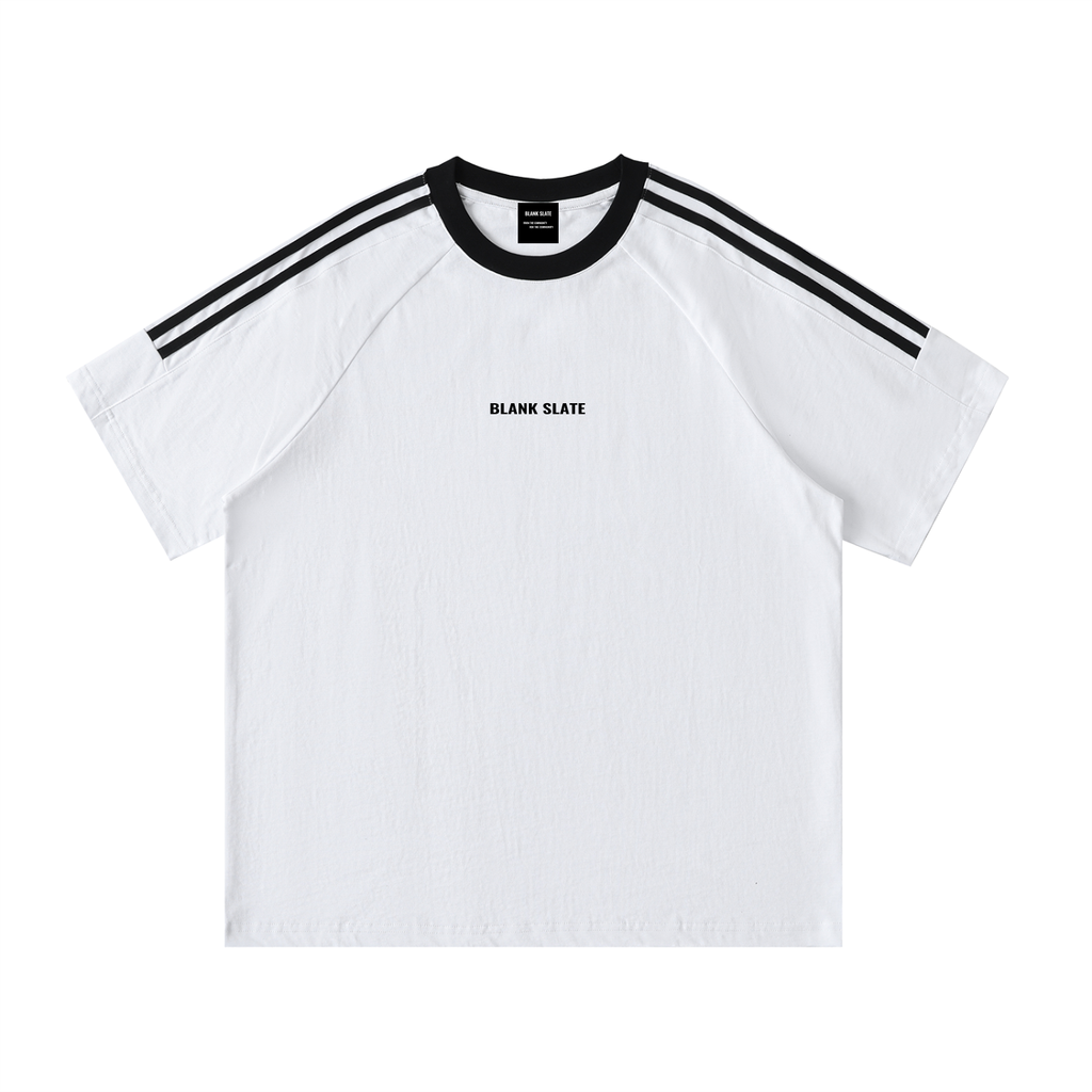 Blank Slate Contrast Tape Crewneck Cotton T-Shirt