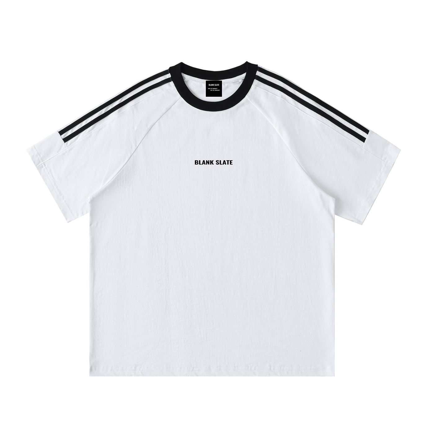 Blank Slate Contrast Tape Crewneck Cotton T-Shirt