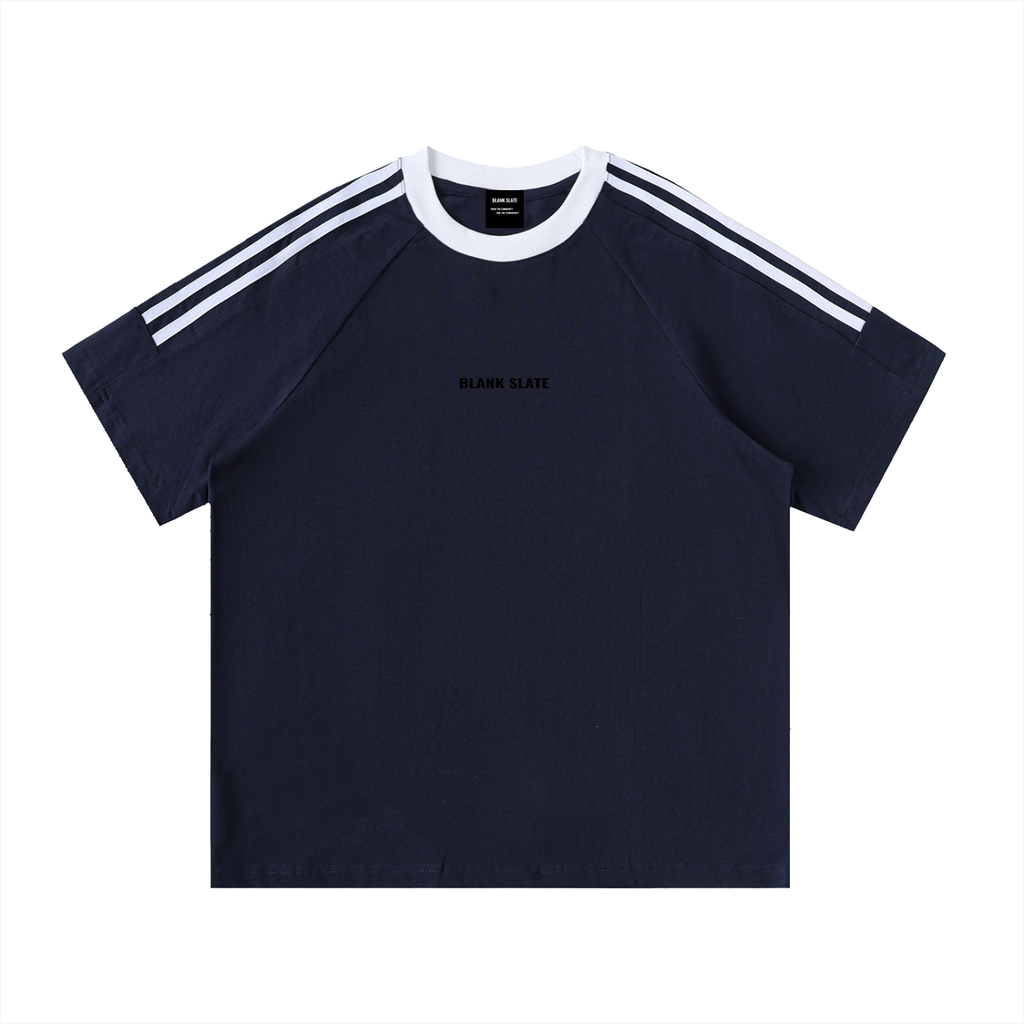 Blank Slate Contrast Tape Crewneck Cotton T-Shirt