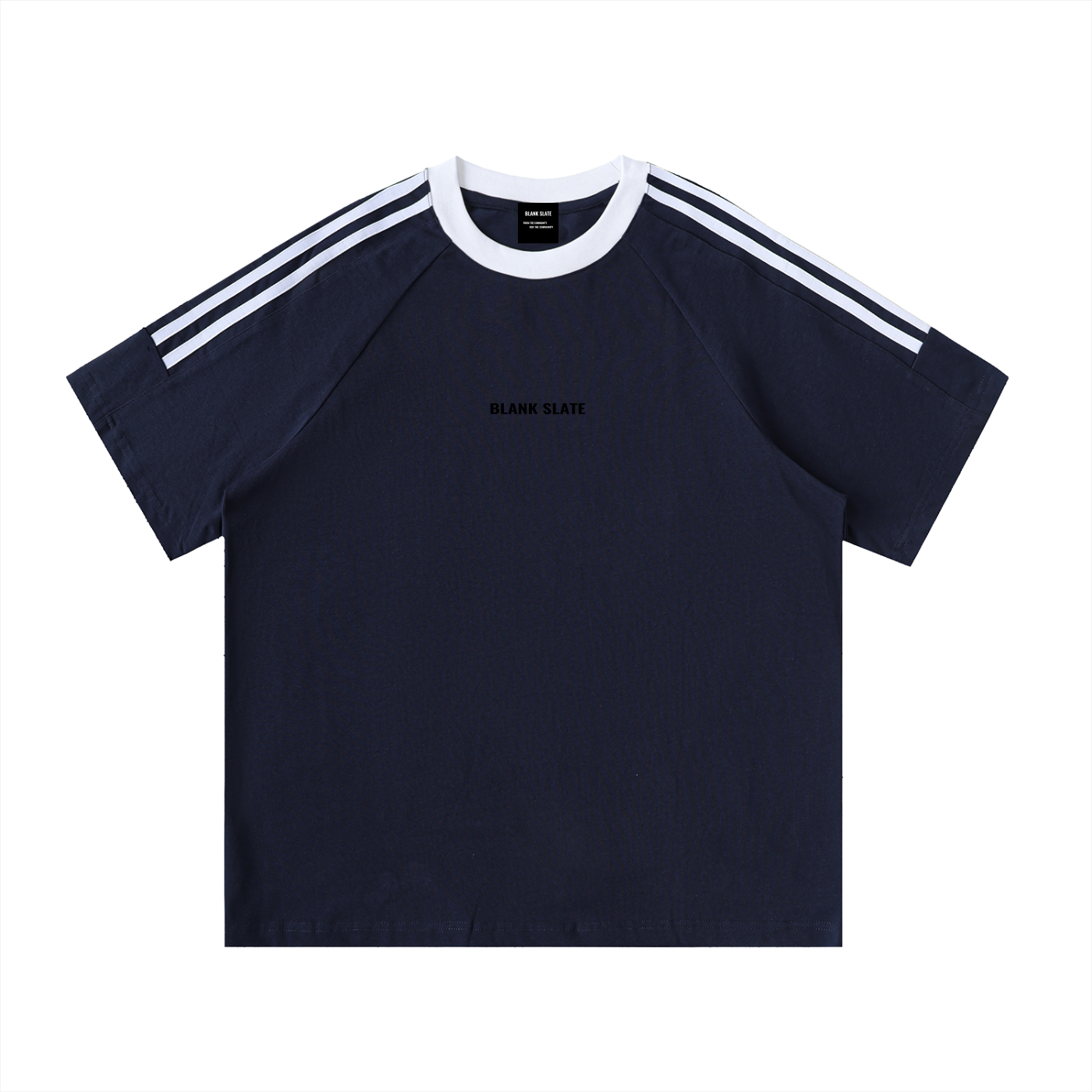 Blank Slate Contrast Tape Crewneck Cotton T-Shirt