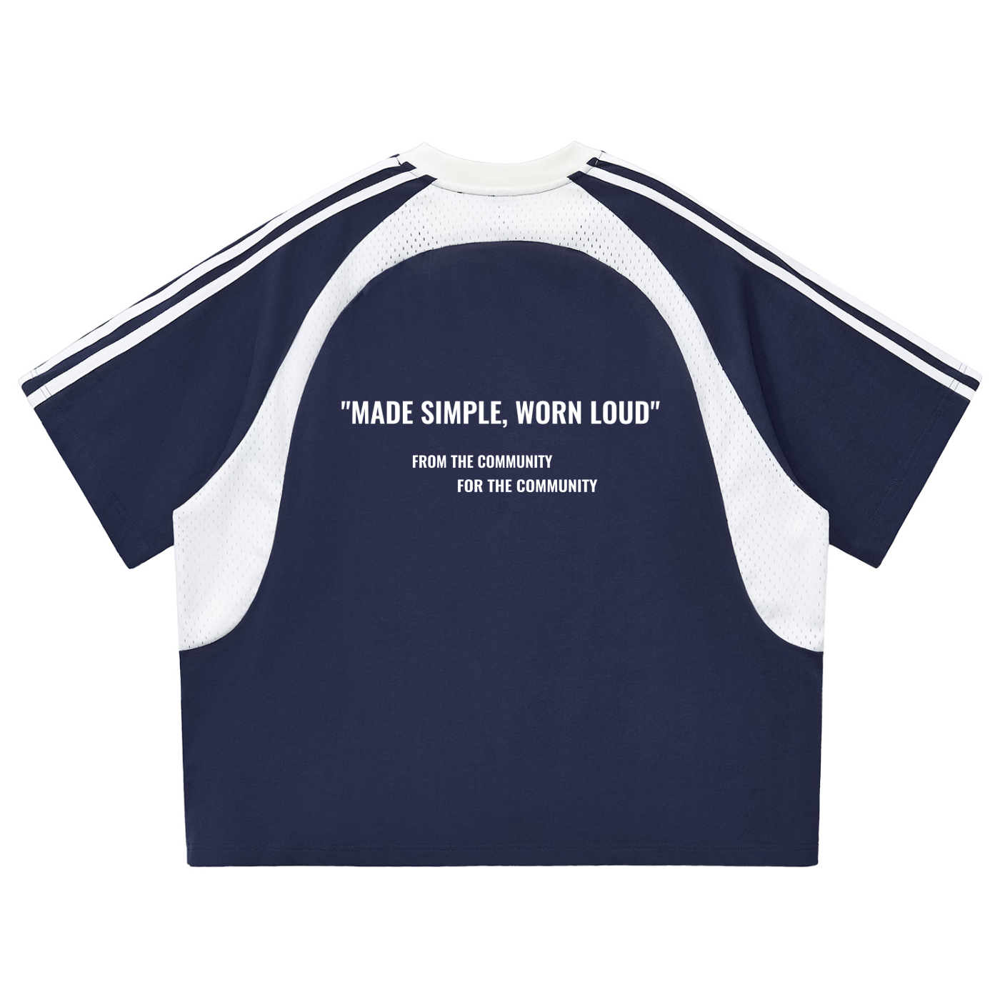 Blank Slate Contrast Stripes Panel Mesh T-shirt