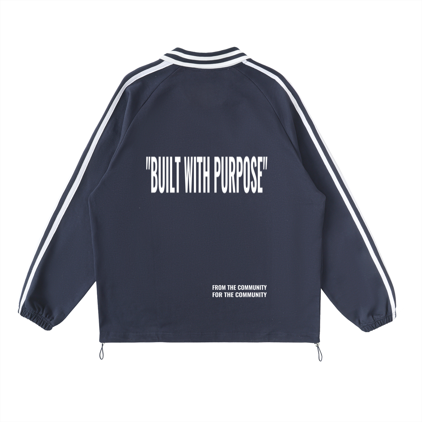 Blank Slate Striped Lapel Collar Sweatshirt