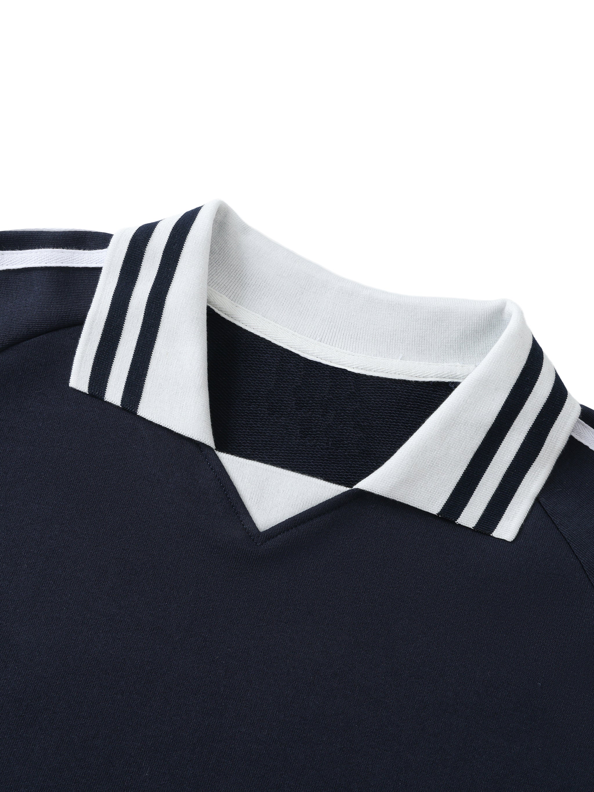 Blank Slate Striped Lapel Collar Sweatshirt