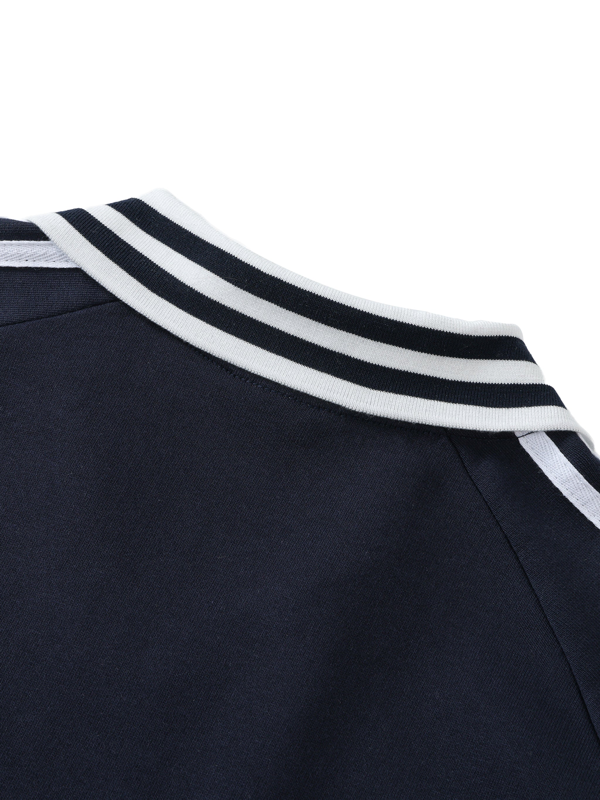 Blank Slate Striped Lapel Collar Sweatshirt