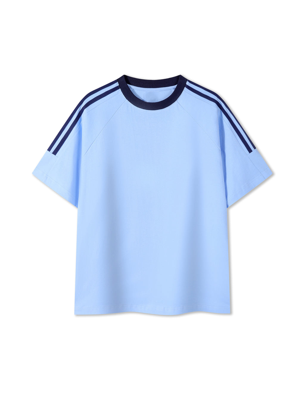 Blank Slate Contrast Tape Crewneck Cotton T-Shirt