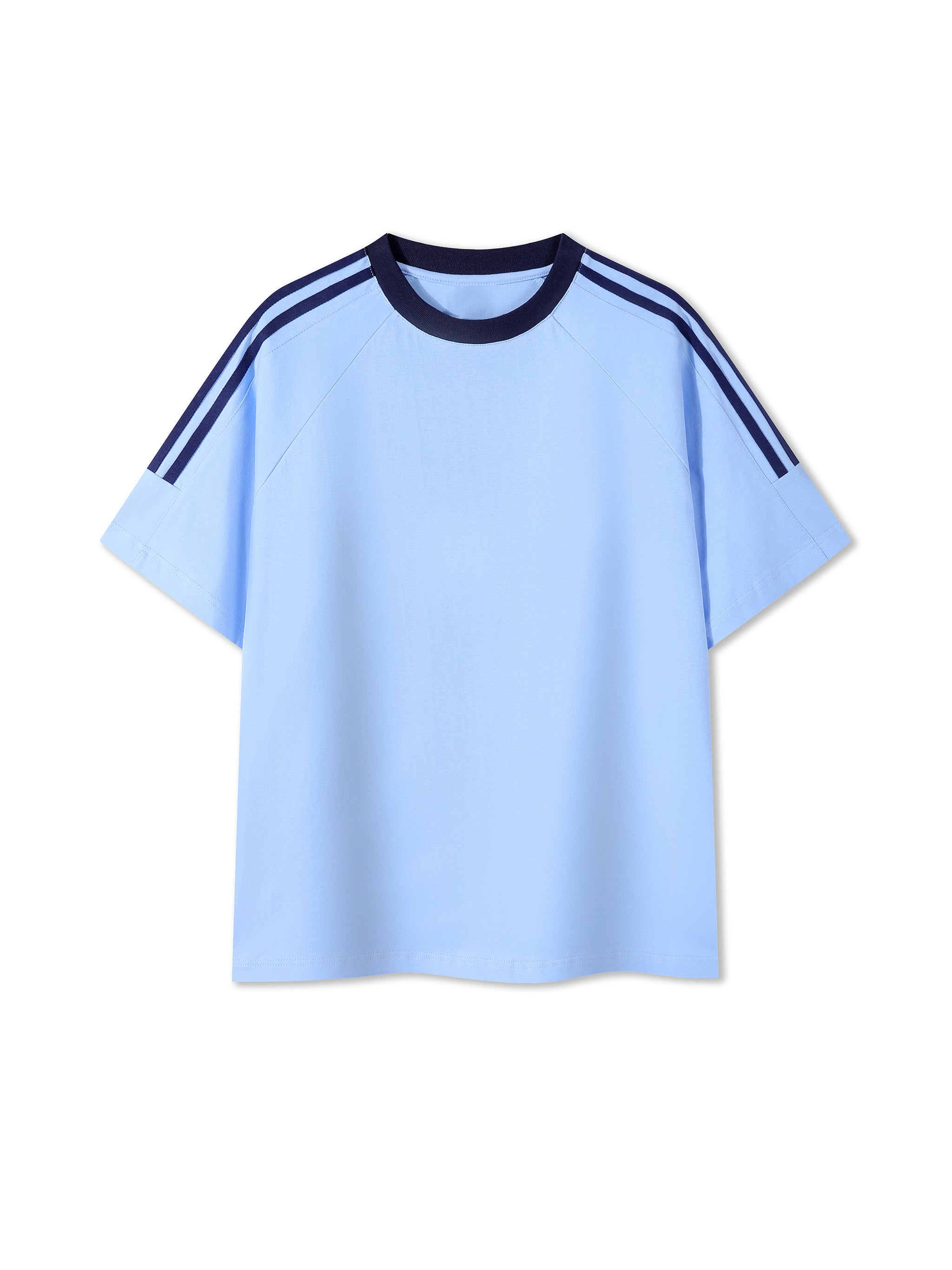 Blank Slate Contrast Tape Crewneck Cotton T-Shirt