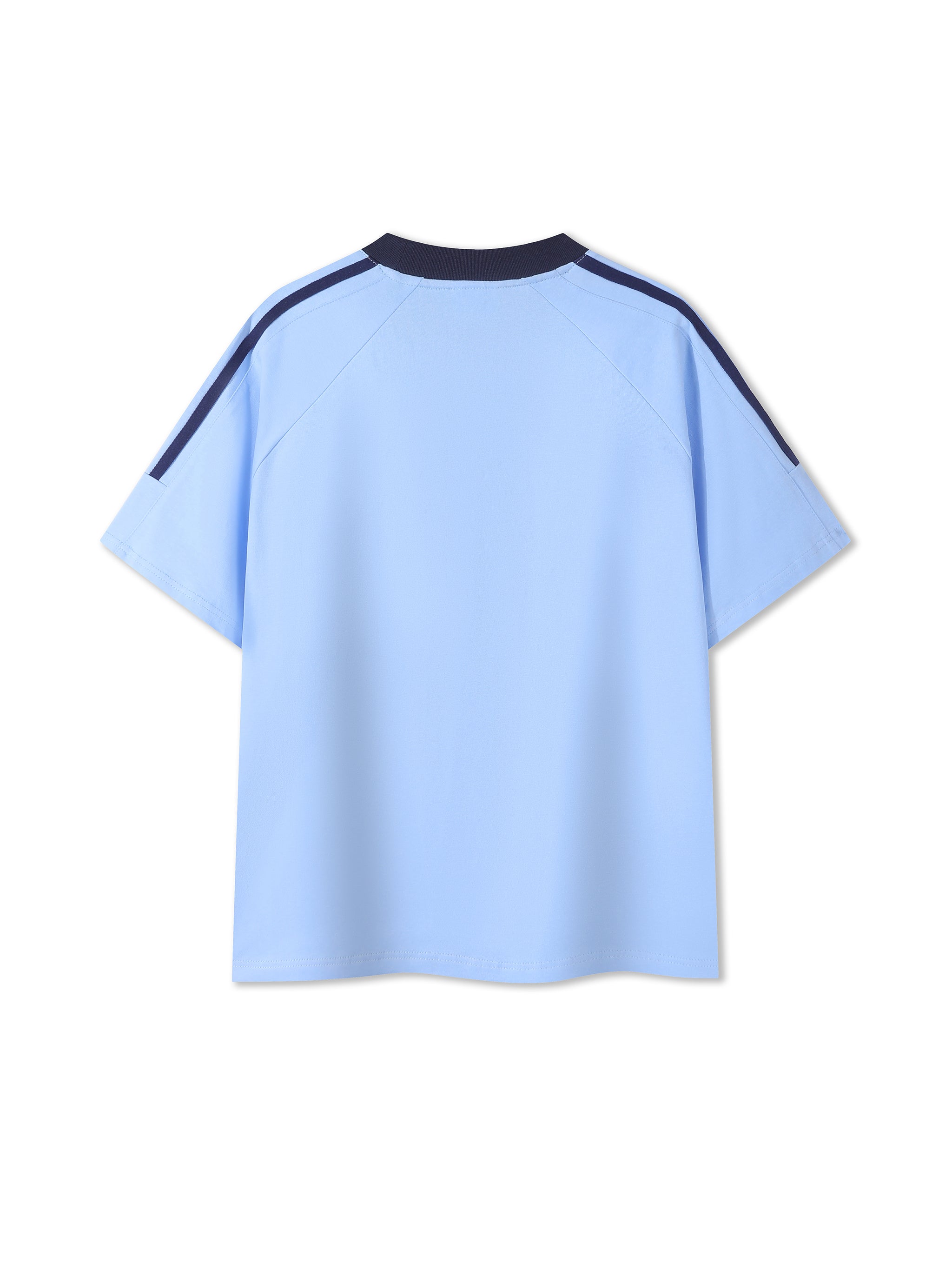 Blank Slate Contrast Tape Crewneck Cotton T-Shirt