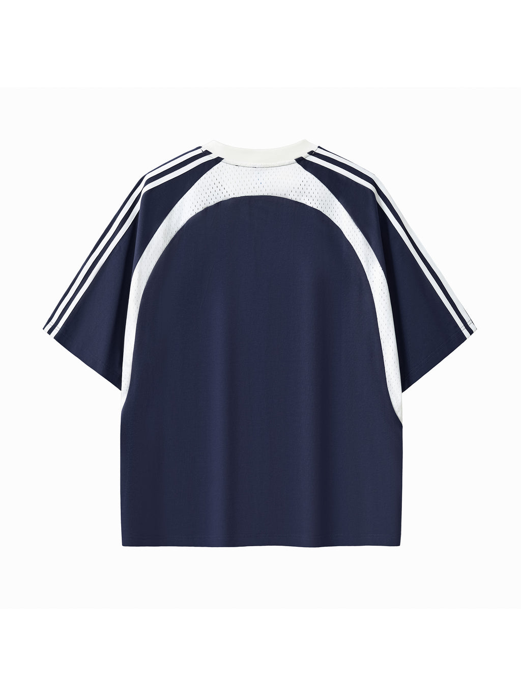 Blank Slate Contrast Stripes Panel Mesh T-shirt