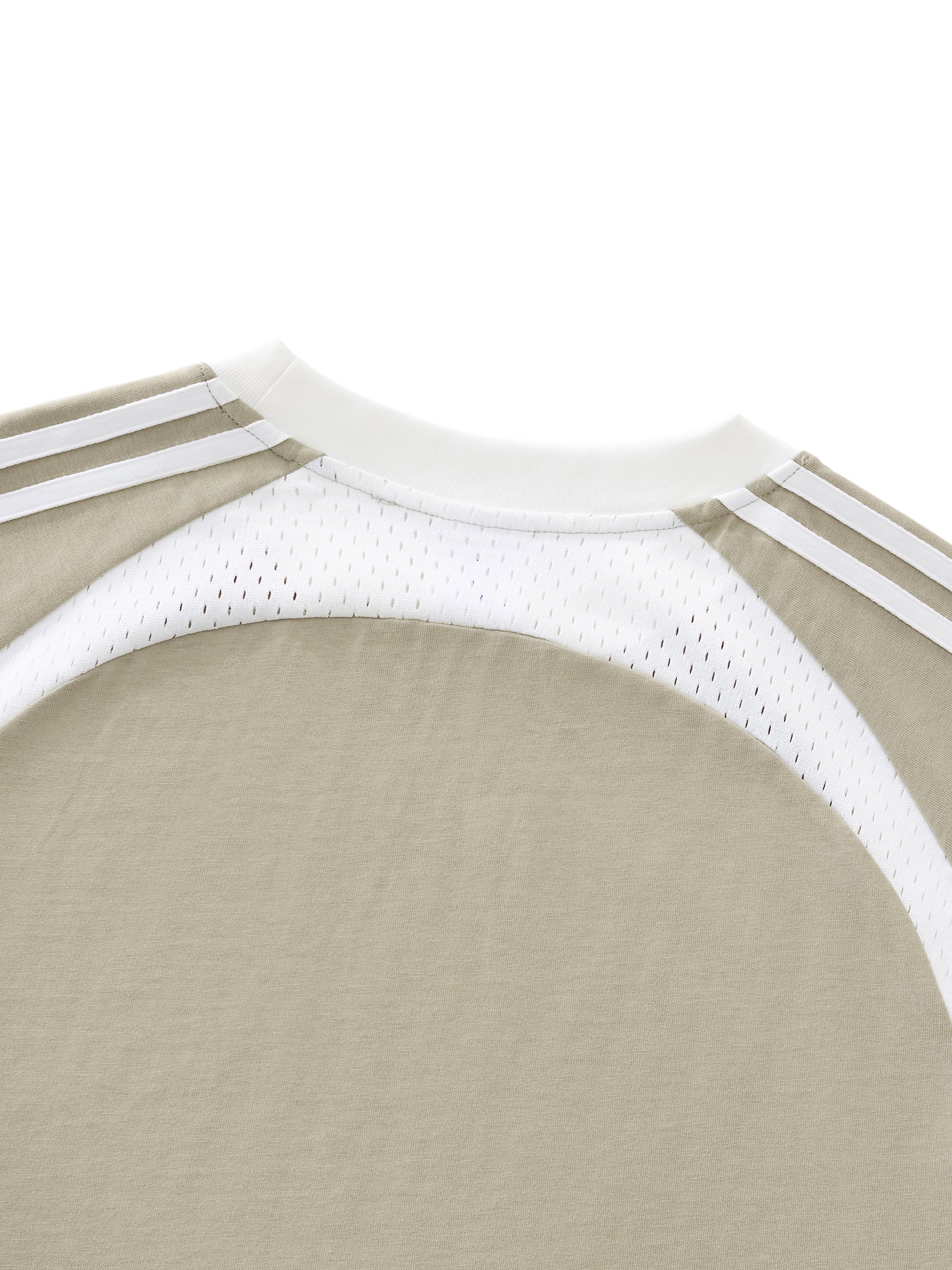 Blank Slate Contrast Stripes Panel Mesh T-shirt
